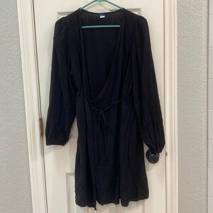 Old Navy black wrap dress.